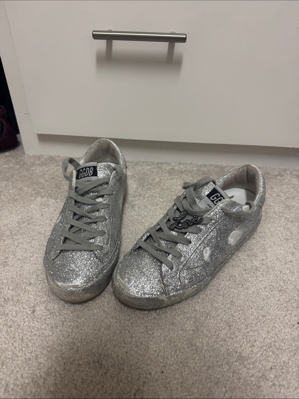 Golden Goose Silver Glitter Sneakers